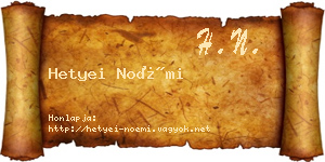 Hetyei Noémi névjegykártya